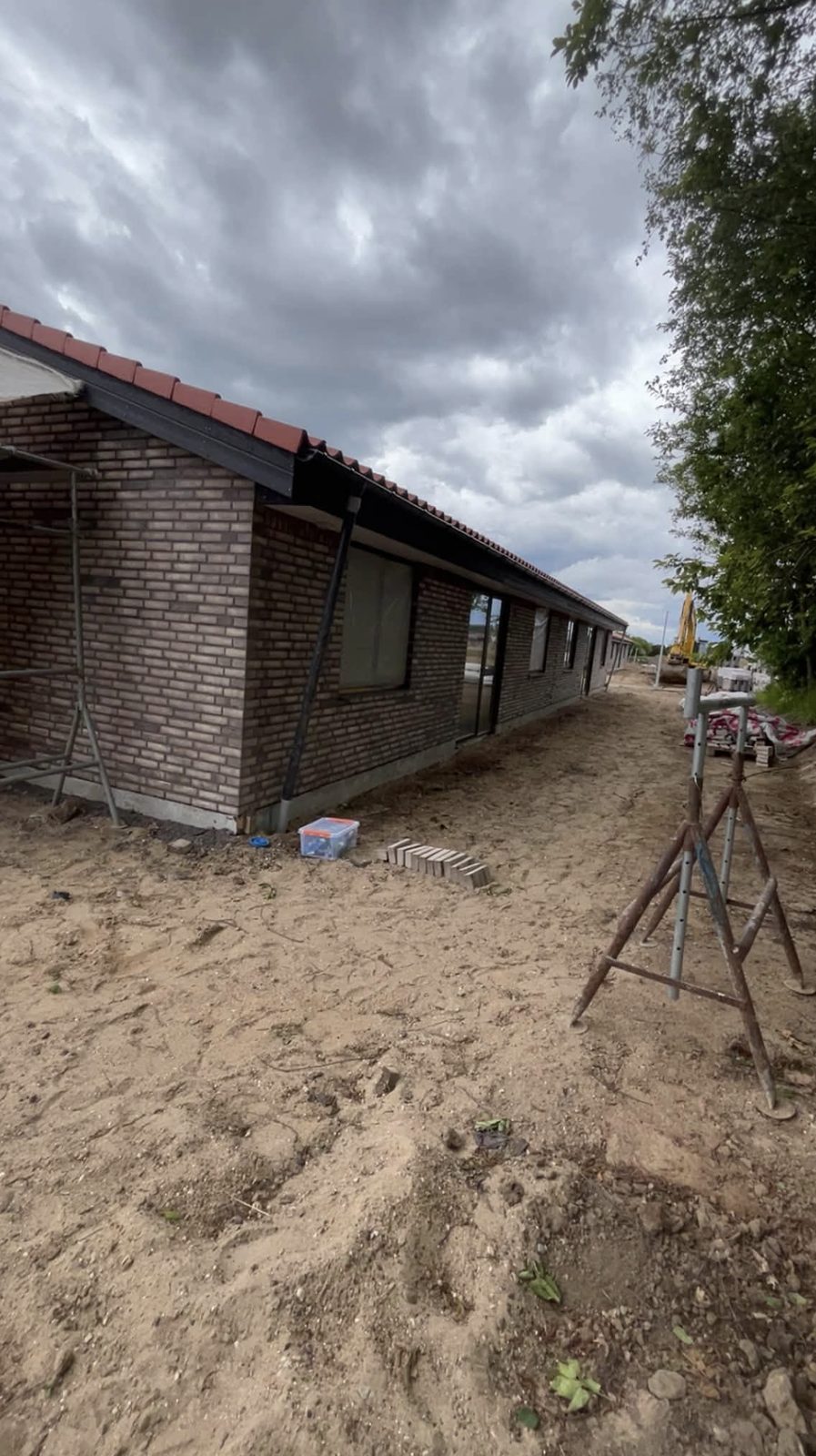 Facade på nyopført rækkehus